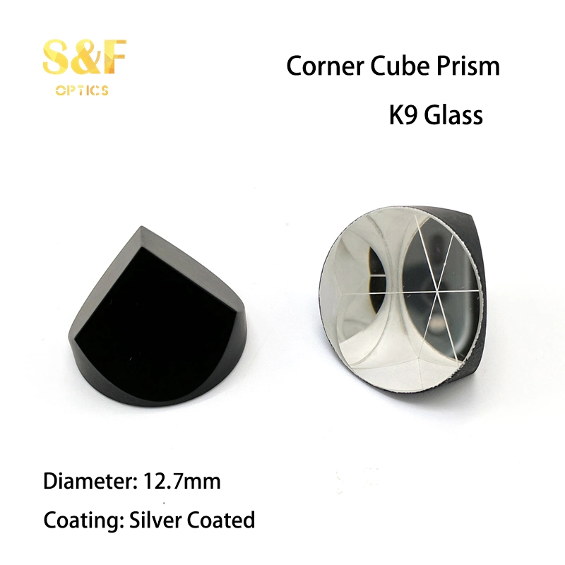 De pequeño tamaño, diámetro óptico de 12,7 mm K9 de prisma de vidrio recubierto de plata Prisma cubo de la esquina de la estación para el total de la Agrimensura