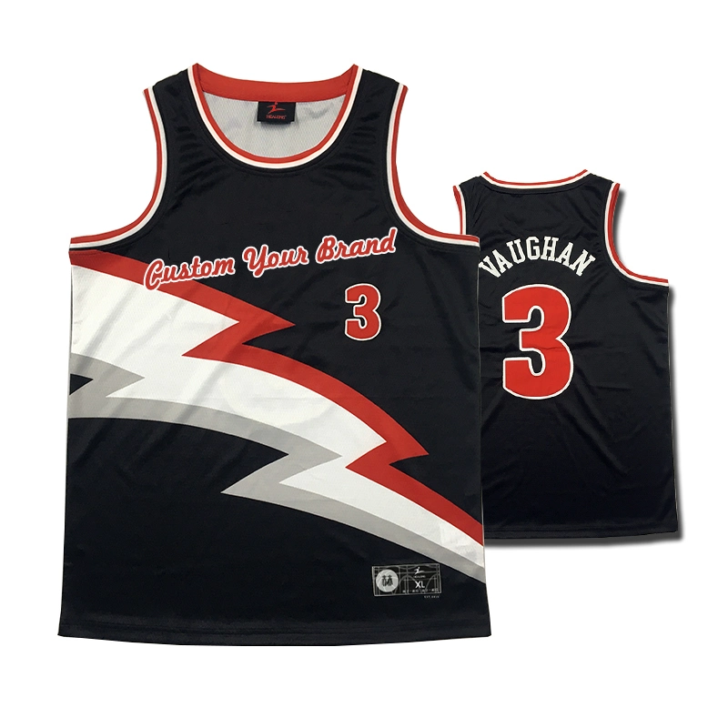 Nouveau design noir uniforme de basket-ball ensemble uniforme de Basketball Jersey