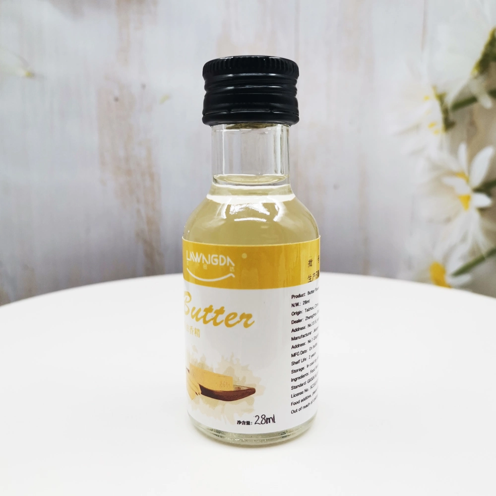 Color Free Concentrated Butter Flavor Liquid for Baking Packed in 28ml Glass Bottle