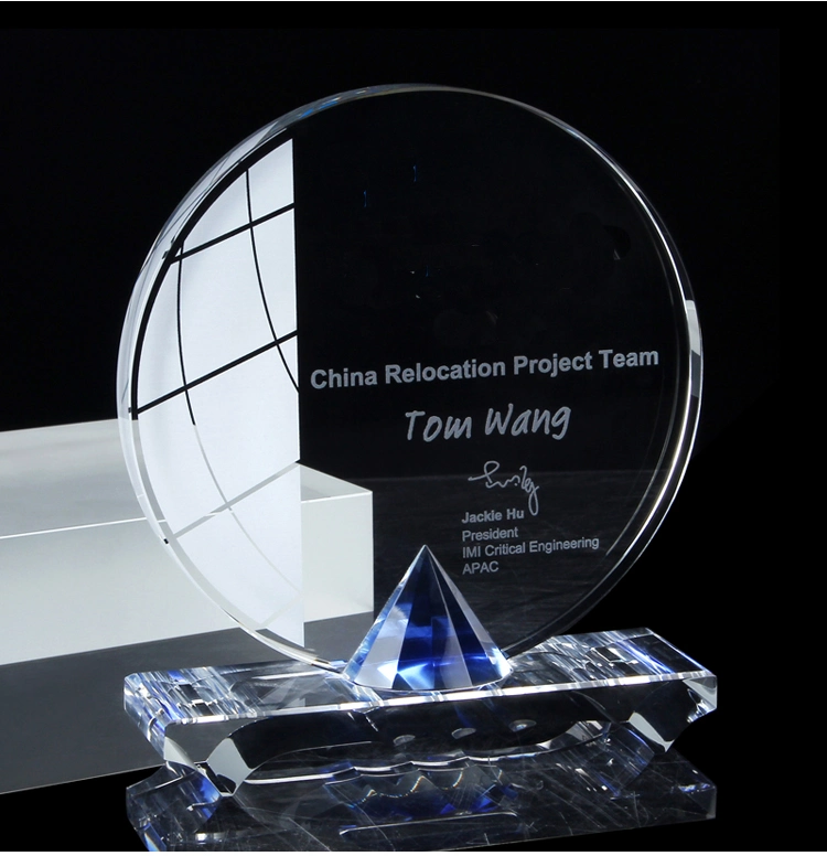 Concise Round Crystal Glass Trophy