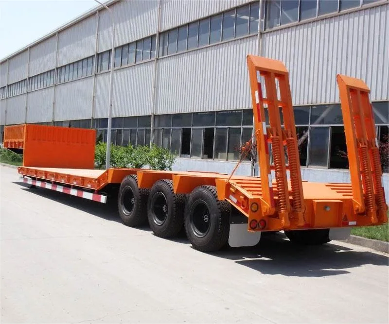 Vehicle Master 60-100 Tons 3 4 Axles Tractor Excavator Heavy Duty Lowbed Semi Truck Trailer and Low Loader Lowboy Semi Truck Trailer