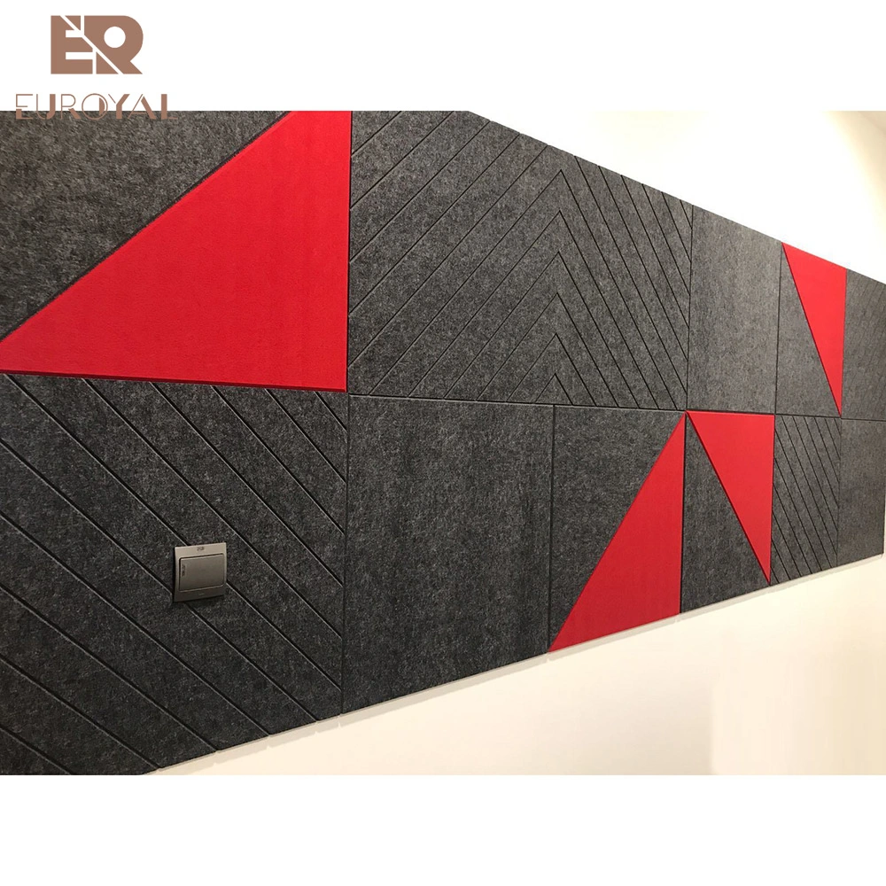 24mm High Density Light Grey Charcoal Sound Absorption Pet Acoustic Panels Polyester Felt Acoustic Panels