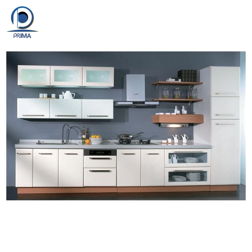 Prima Cocina Cupboard de madera Acero inoxidable Mobiliario de Casa Armario de Cocina