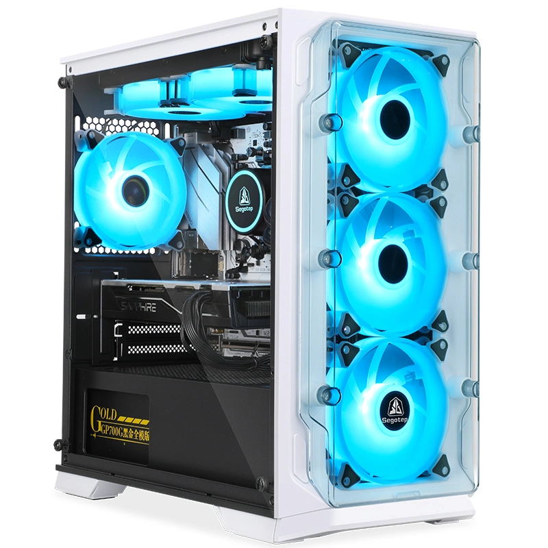 Mallette de PC de jeu mATX micro avec ventilateurs avant de 240 mm, panneau latéral et avant en acrylique, port d'E/S USB 3.0, filtre anti-poussière de l'aimant, 0,6 mm de cc, boîtier de bureau