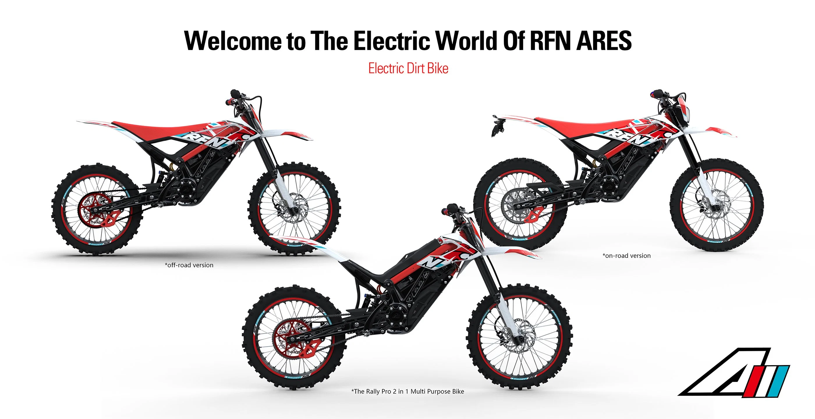 Rfn Ares Rally PRO Vélo tout-terrain électrique Moto électrique avec batterie au lithium Motocross électrique Pit Bike électrique Vélo tout-terrain électrique pour adultes