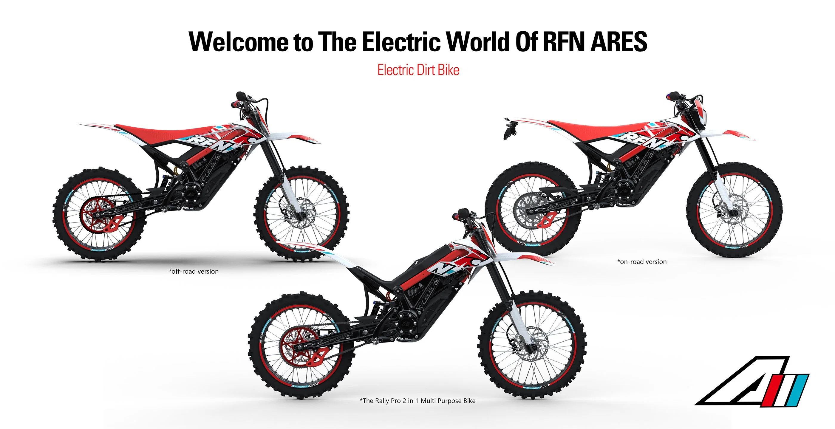 Rfn Ares Rally PRO Electric Sujeira Bike Motociclo eléctrico com bateria de lítio Elevadores eléctricos de Motocross Pit Bike adulto de bicicleta de sujeira eléctrico