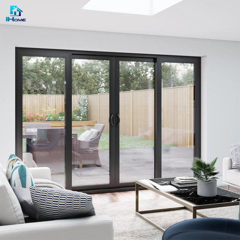 Aluminium Framed Internal Hinged Patio Sliding Doors Double Glass Sliding Dor with Hardware