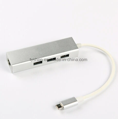 USB Type C 3.0 Hub+100 Mbps Ethernet Card,