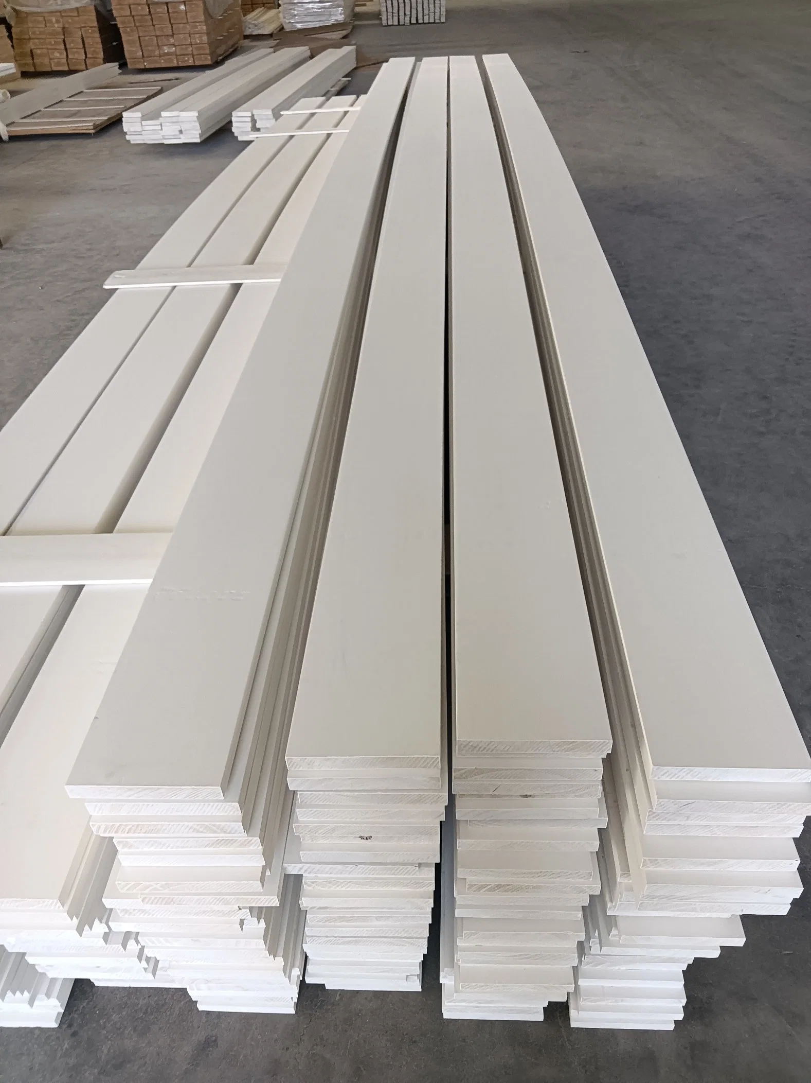 White Primer Window Trim Crown Moulding of House Interior Decoration