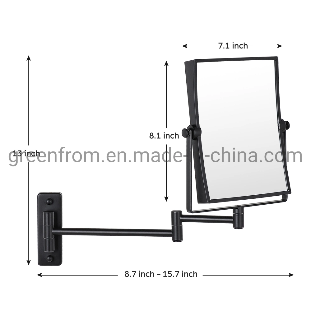 Double Side Wall Mounted Rectangle Mirror with Magnification