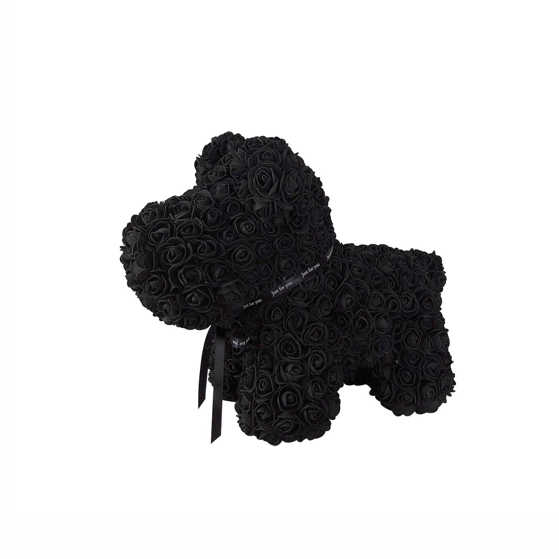 Rosa de peluche rosa flor artificial PERRO PERRO decoración navideña para la casa madre de San Valentín regalos .