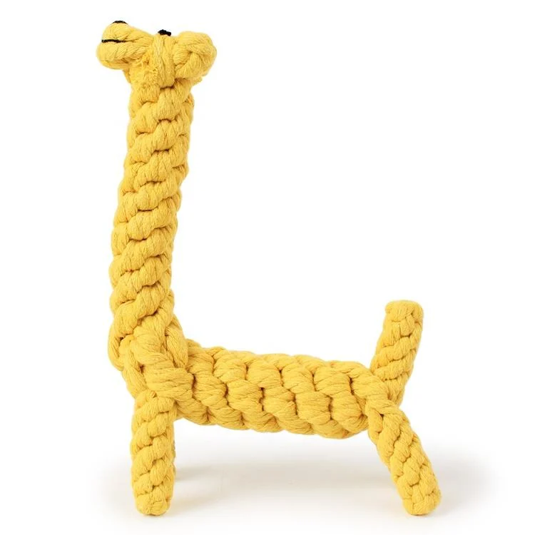 Cotton Rope Teeth Cleaning Chewing Giraffe Cute Pet Dog Toy