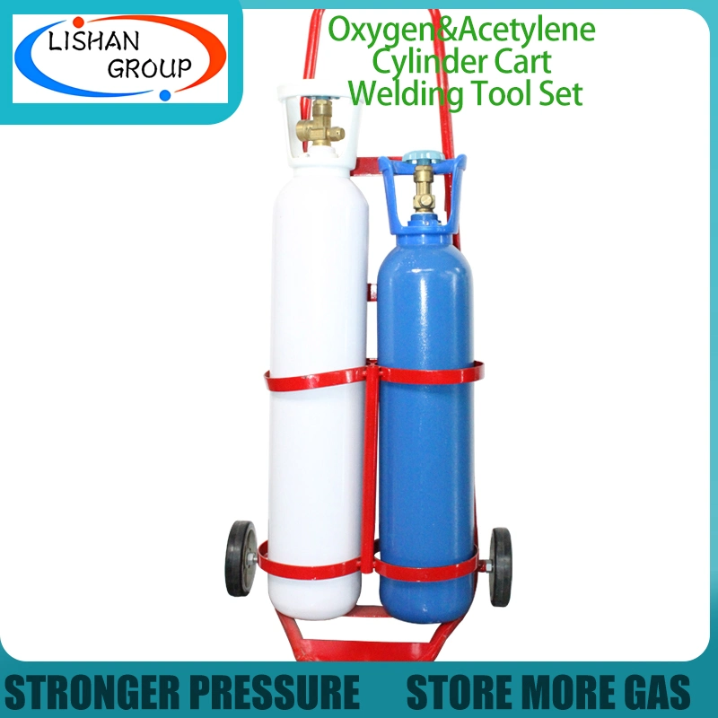 Chariot pour bouteille d'acétylène et d'oxygène de force industrielle avec roues pneumatiques.