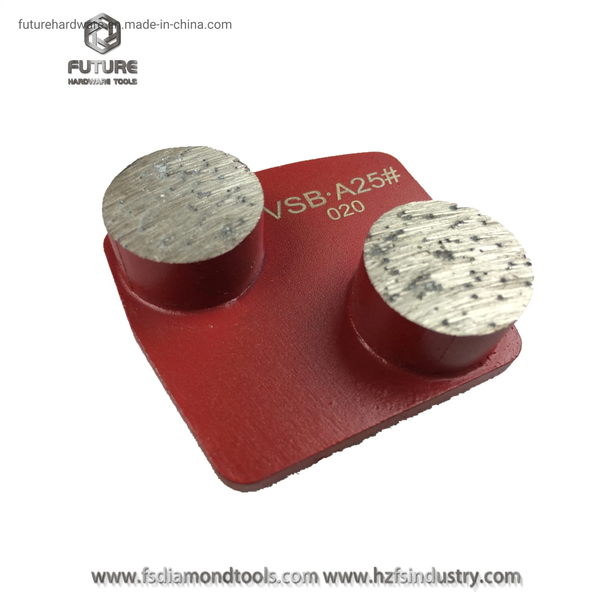 Metal Bond Diamond Concrete Grinding Pad Redilock Shoes Double Bar Segment Floor Polishing Block