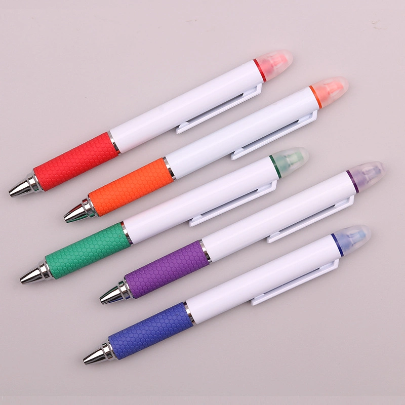 Wholesale Promotional 2 in 1 Ball Pen with Highlighter Marker for School and Office