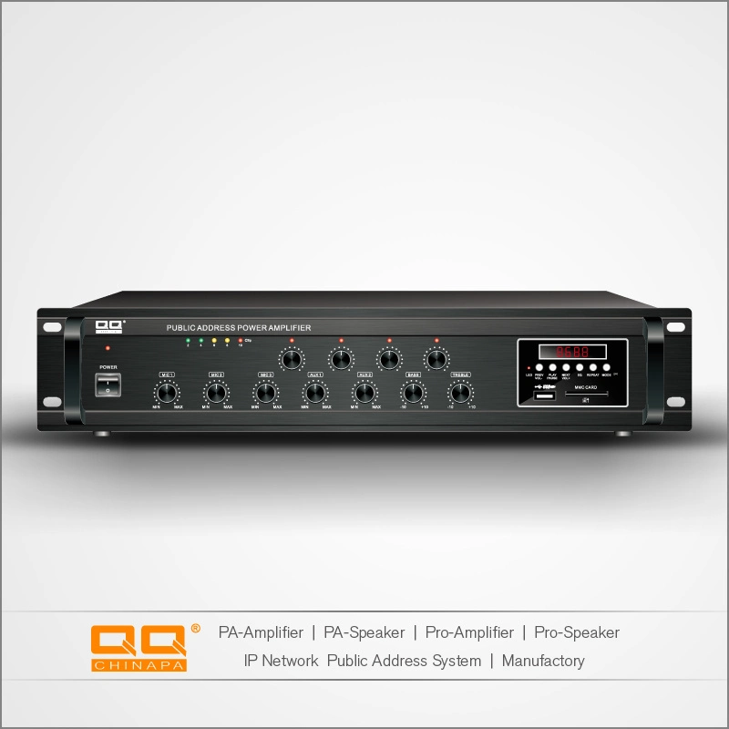 Hot Sale Public Broadcast Amplifier 100W with USB/MMC/FM/4zone /Bluetooth/Individual Volume Control Function