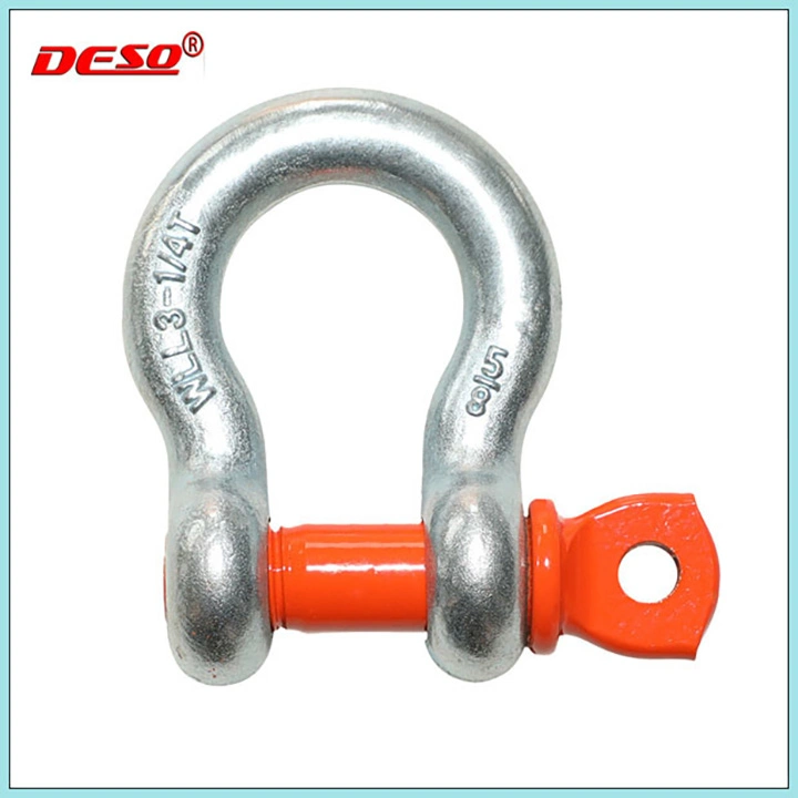 Quenched and Tempered Us Type Drop Forged Bow Shackle with Alloy Pin G209