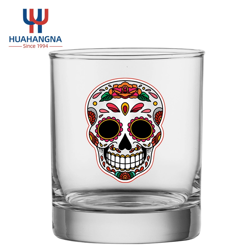 Bar Custom Printing 10oz Heavy Base Decorative Cocktail Whiskey Barware for Christmas Festival