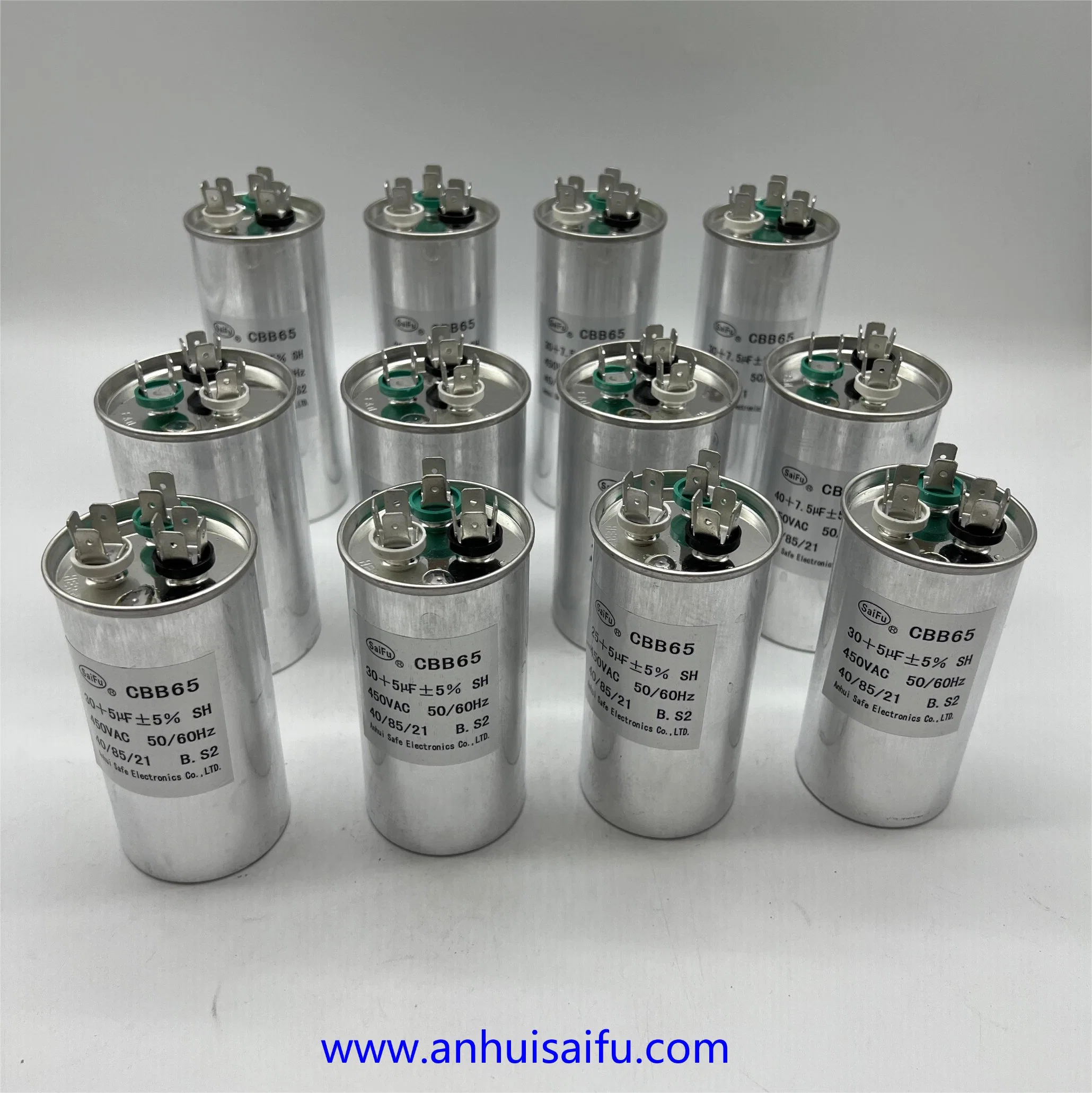 30+5UF 30/5 MFD ± 6% 370 فولت/440V Cbb65 دائري مزدوج التشغيل ابدأ تشغيل Capacitor لتشغيل محرك التيار المتردد أو بدء تشغيل المروحة أو المكثف مستقيم