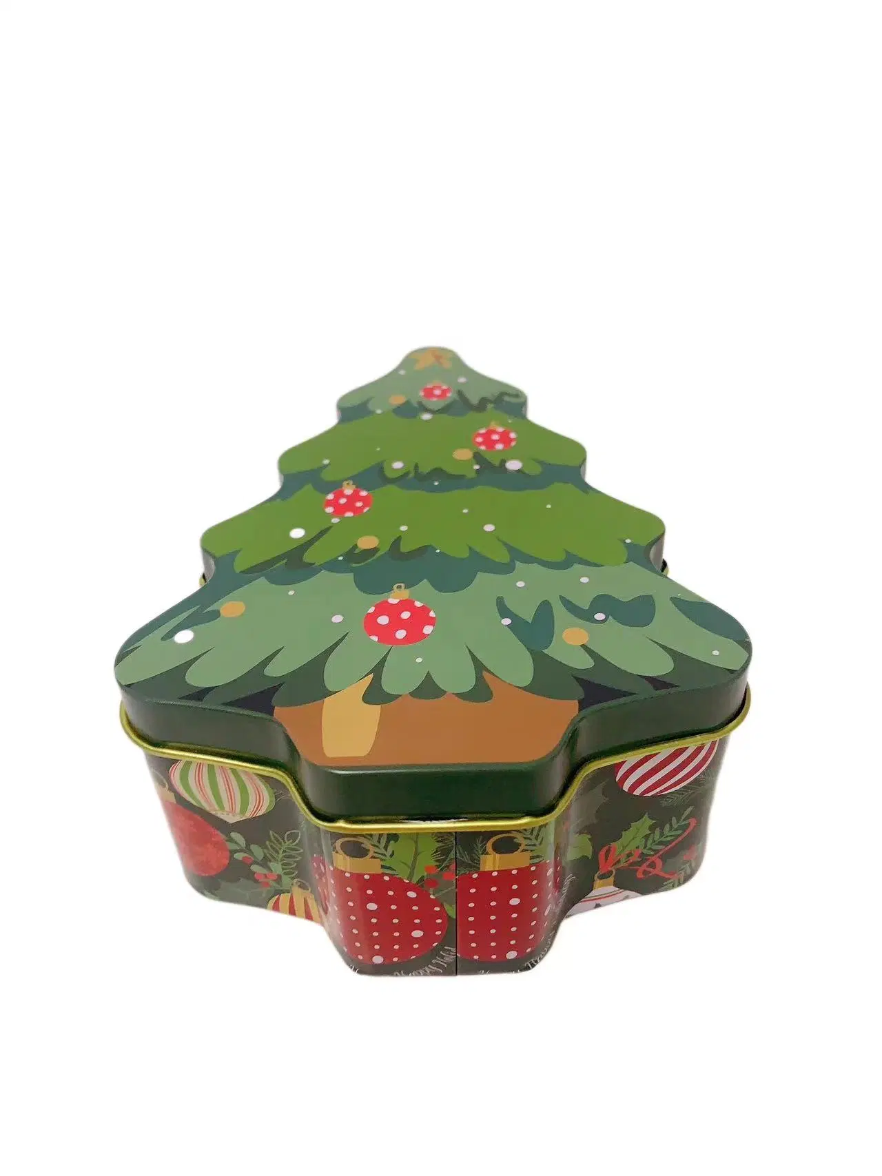 Navidad Tin Tree Festival regalo Tin lata Candy Cookie Chocolate Caja de estaño envase en forma de árbol Caja de estaño