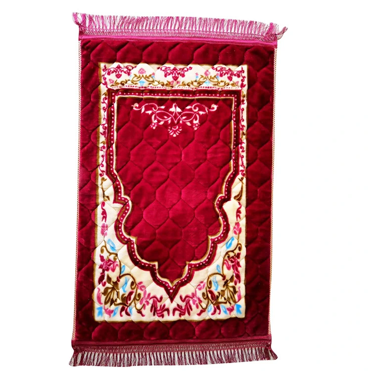 Tapis de prière musulman de haute qualité, style turc avec franges, Sajadah pour enfants, doux et confortable pour l'Aïd. 