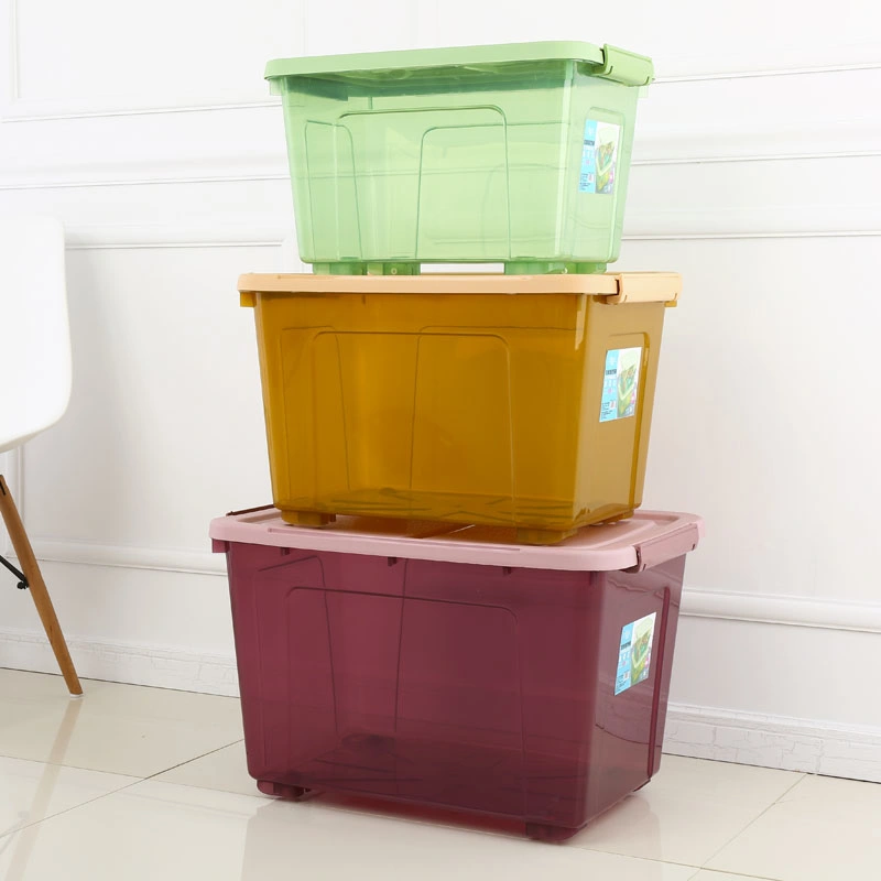 40 60 80L Plastic Storage Box Wheeled Container Toys Box/Plastic Box