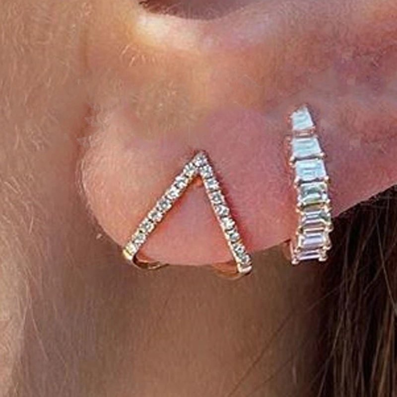 Ice out Stone Earring Crystal Huggie Hoop Earrings Fashion Jewellery