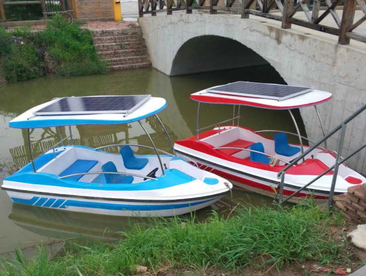 Pedal de Energía Solar barco eléctrico barco de pasajeros de fibra de vidrio.