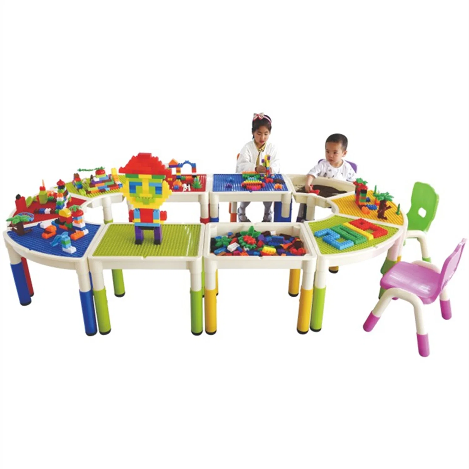 Kindergarten Children's Tables and Chairs Children's Plastic Building Table SL59