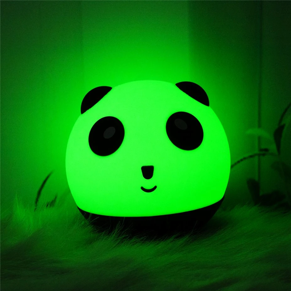 Round Panda Remote Control Silicone Night Light Other LED Indoor Lighting