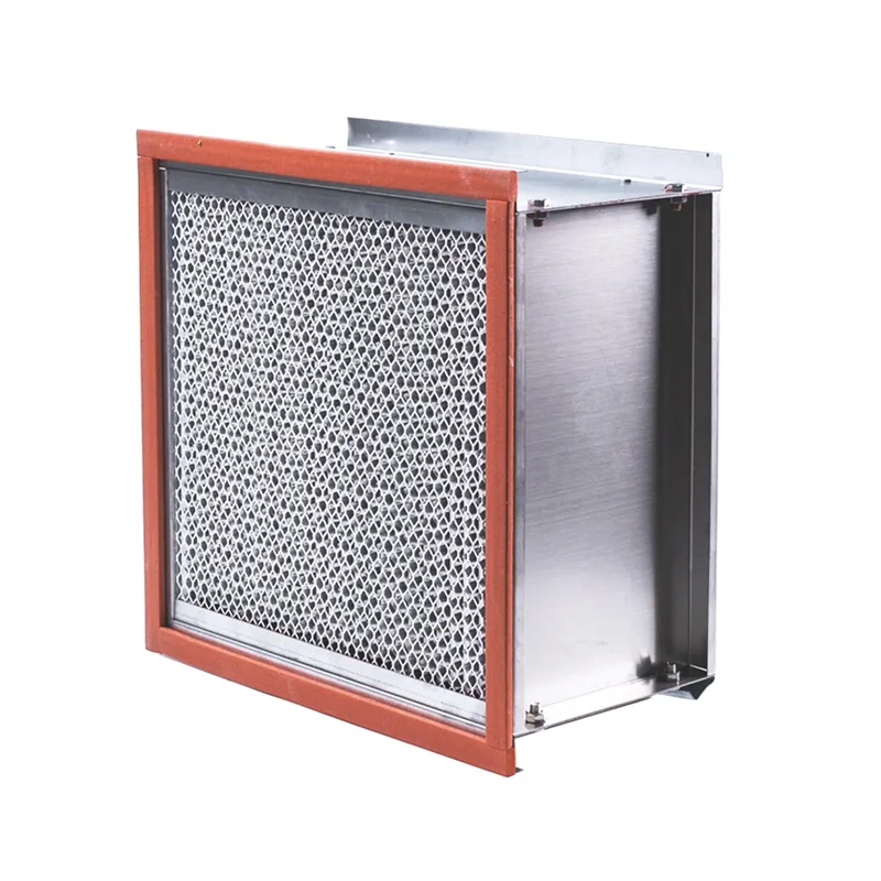 China Double Header Stainless Steel Frame 250&ordm; C High Temp HEPA Filter Nominal Size 24*24*12