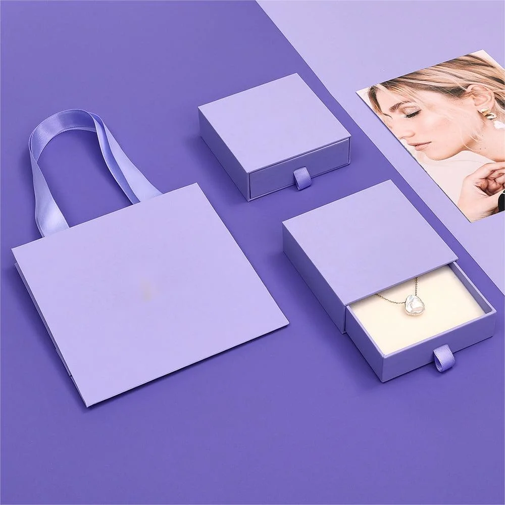 Joyería de cartón personalizada Bolsa de regalo Caja de cajones para collar Embalaje