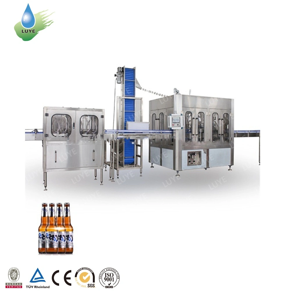 Glass Bottle Beer Cleaning Washing Filling Capping 3-in-1 Machine for Filler Factory