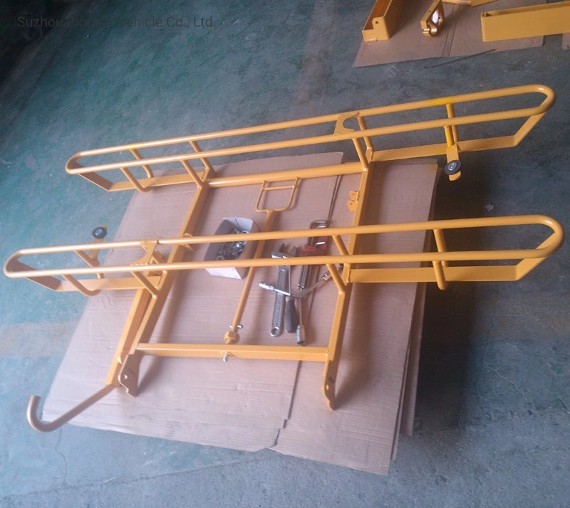 Yellow Coated Durable Steel Tube Rack for 2 Bikes Supported on Bus