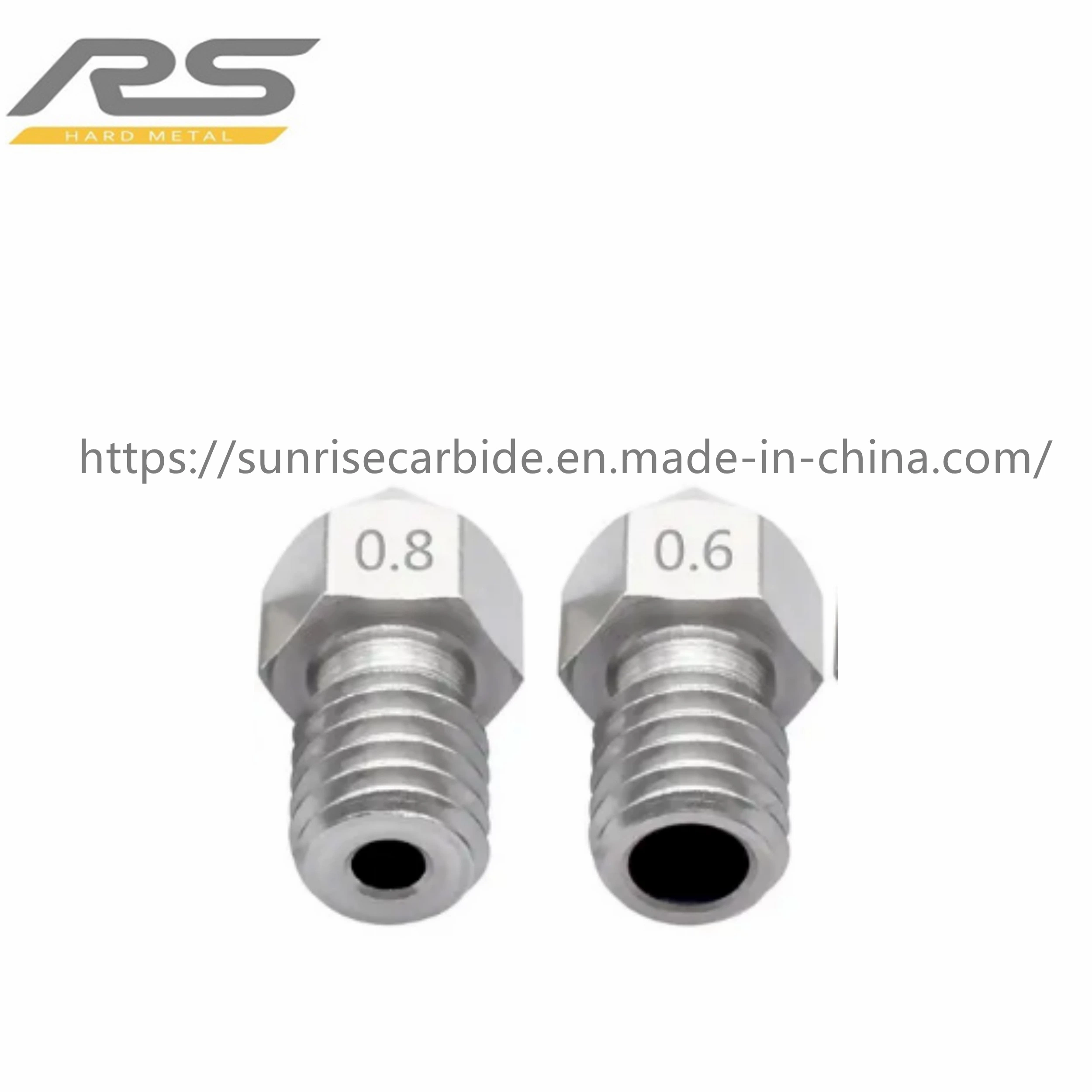 Tungsten 3D Printer Nozzles with 0.4mm Filament & M6 Thread Made in China