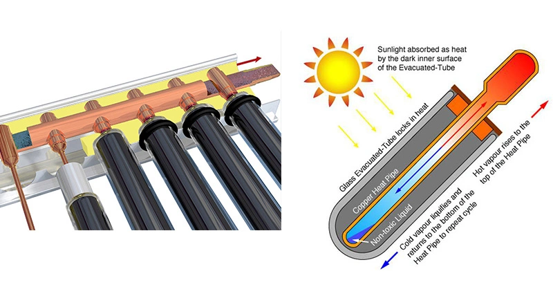 Evacuado el calor del tubo tubo colector solar térmico