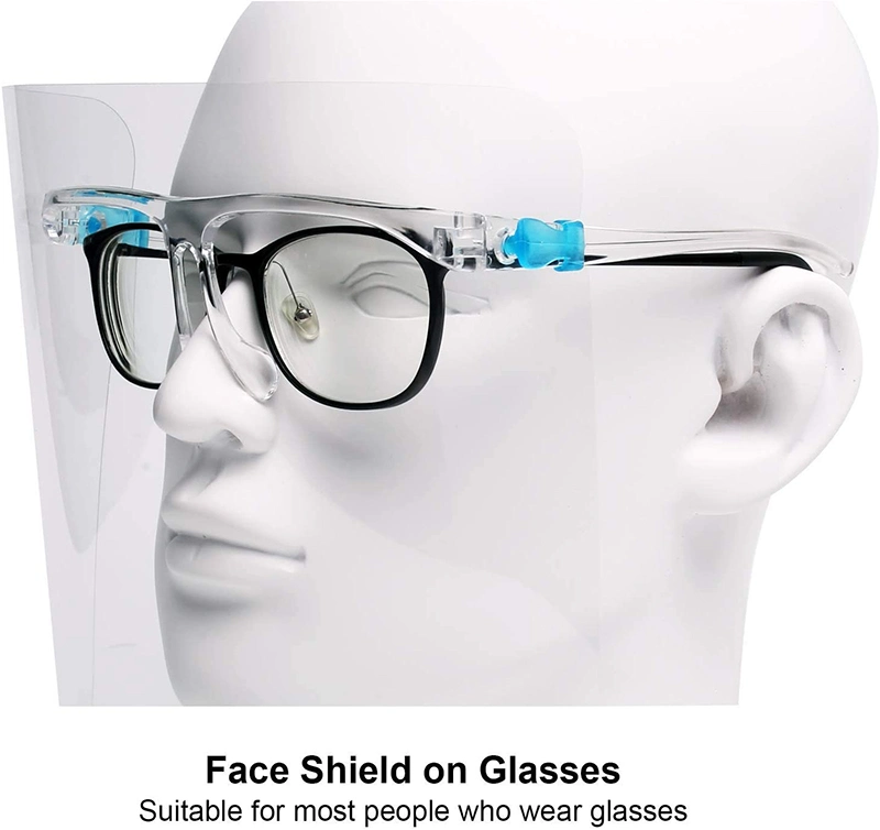 Nouveau masque facial complet personnalisé verre transparent de protection anti brouillard Faceshields