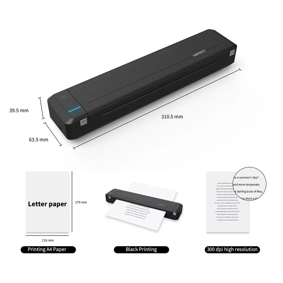 A4 Copy Paper Printer for Office Word Pdf Files Easy to Carry Printer