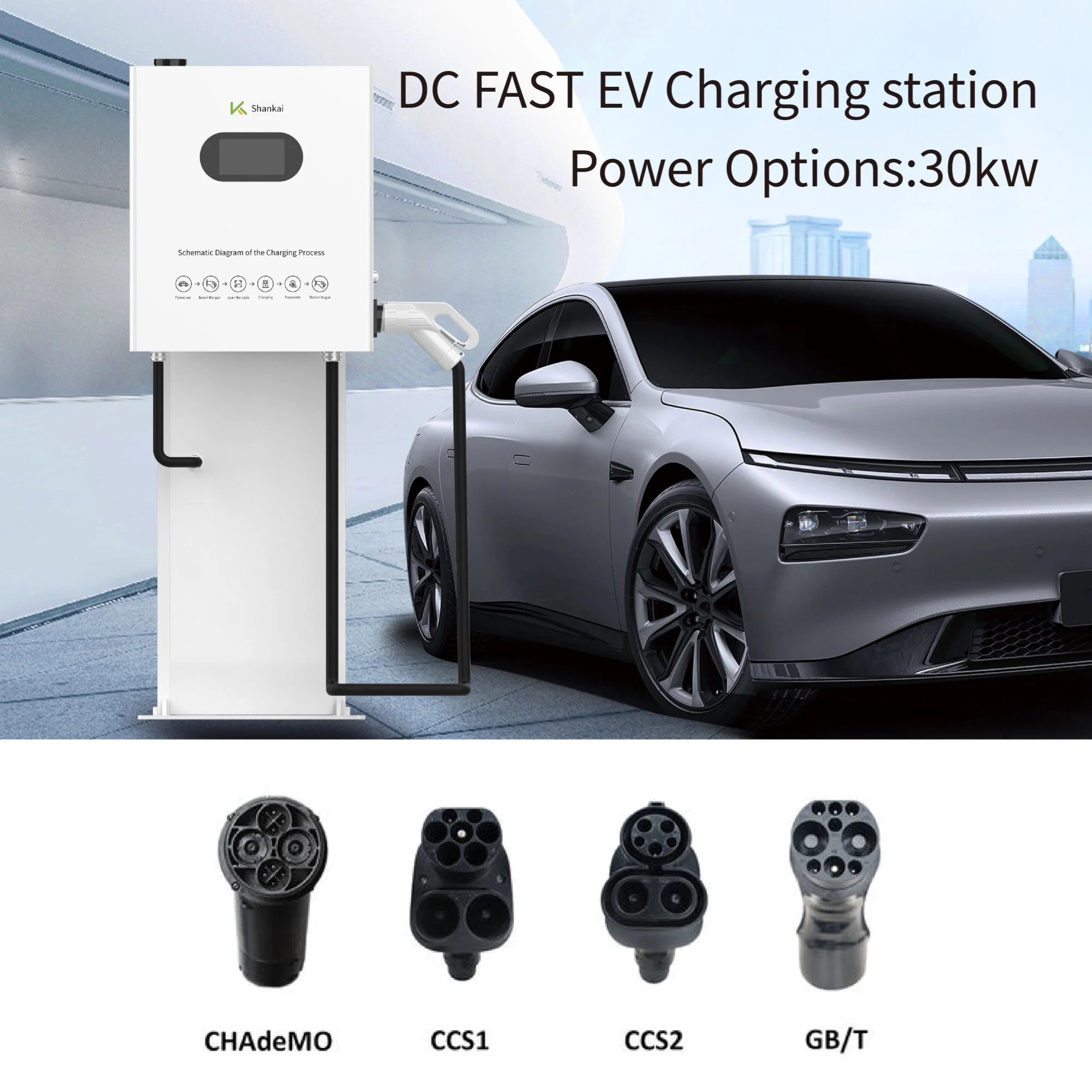 240V Electric Car Charger 30kw Auto Charging Station for Sale