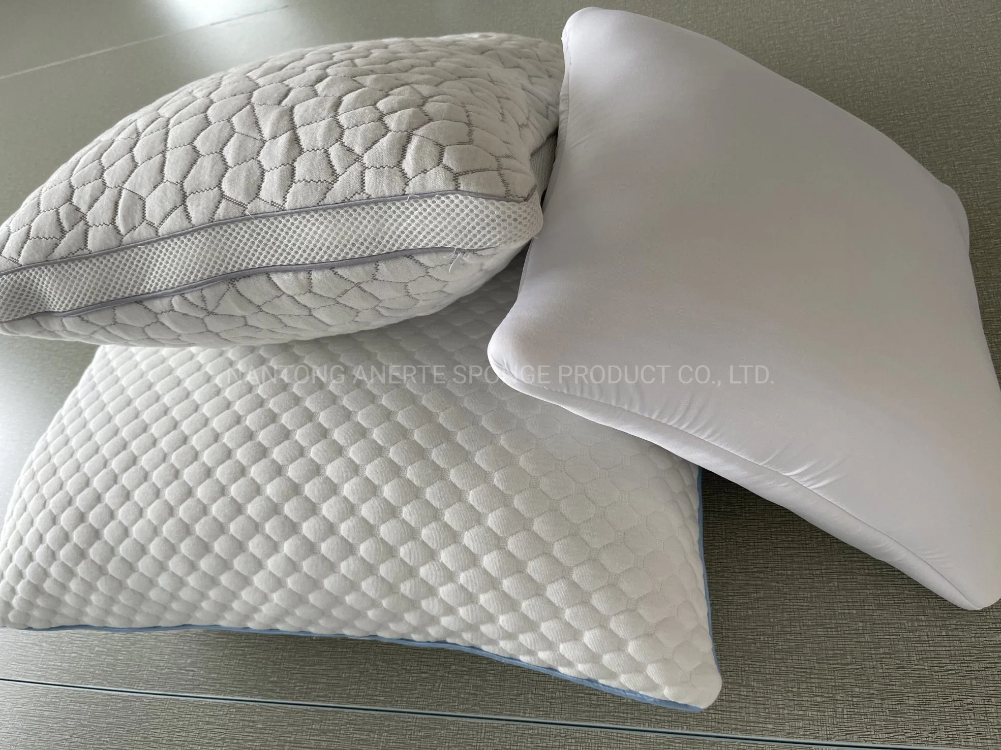 Cubierta de bambú Premium cama almohada personalizar los colores y tamaños, con relleno de espuma de memoria desmenuzado