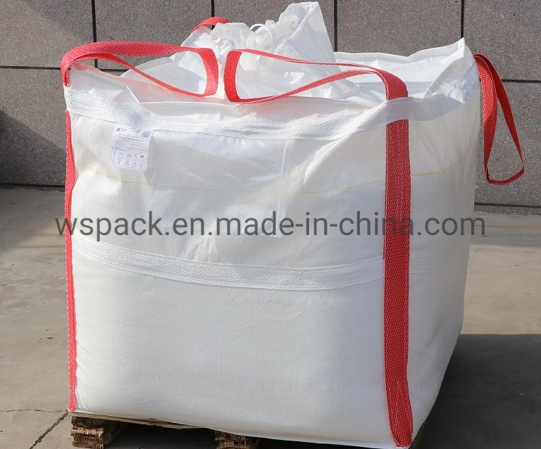 Fábrica China Embalagem Atacado em polipropileno laminado 1000 kg recipiente de 1500 kg PP Saco grande em tecido FIBC Jumbo Bulk Sling Ton para areia Cimento minério de ferro