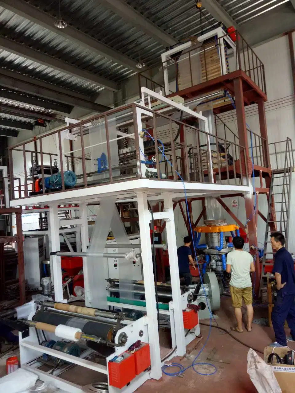High Speed Extruder Three Layer Biodegradable HDPE LDPE ABA PLA PE PP Plastic Film Blowing Machine Price