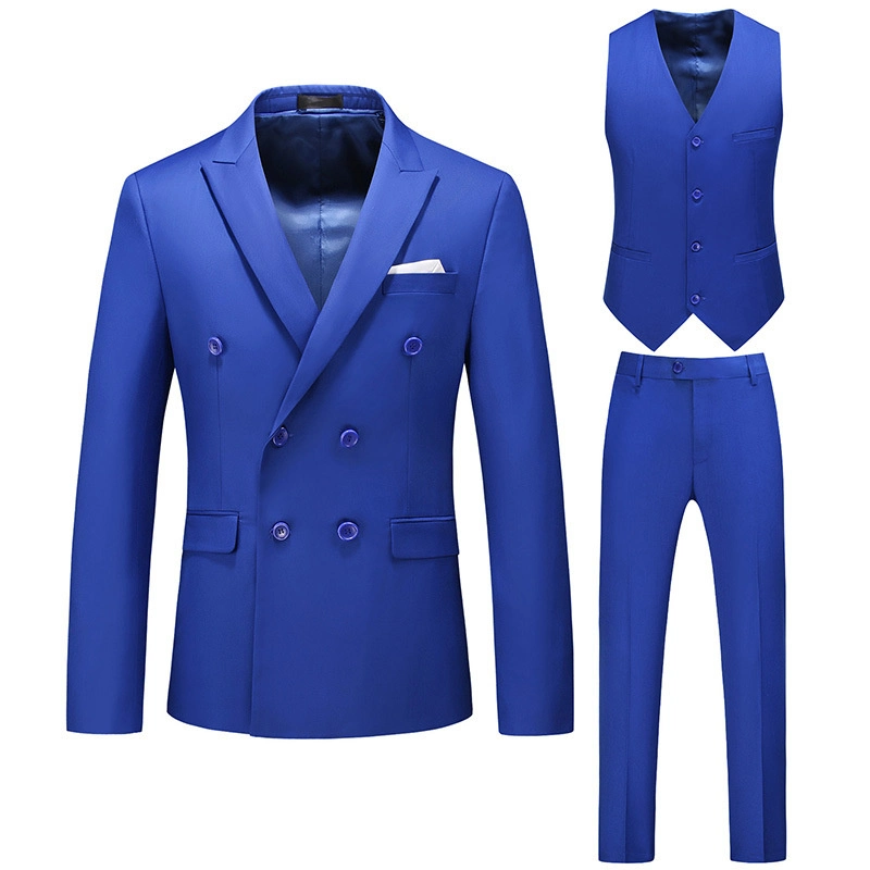 Men&prime; S Cutout Plus Size Three-Piece Business Casual Suit