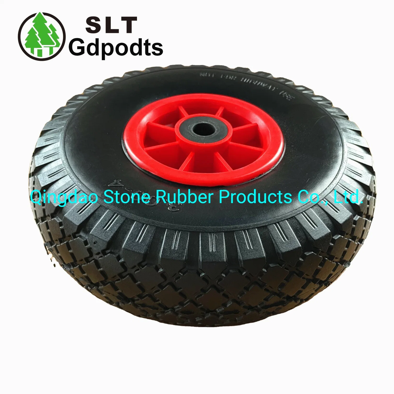 10X3.00-4 Flat Free Polyurethane Foam Wheel with Roller Bearing for Hand Trolley