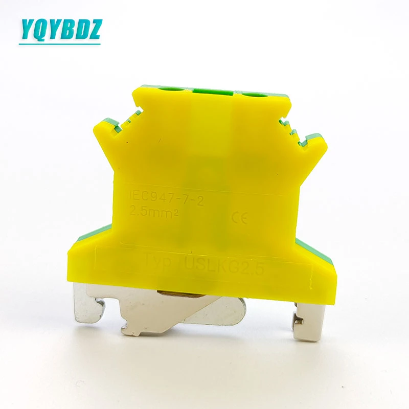 Ground Wire Protection Terminal Uslkg2.5 Screw Type Clamp Rail Wiring Block UK2.5b Yellow Green Dual Color