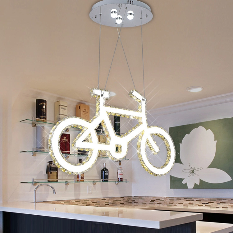 Tpstarlite lampe lustre lustre de Cristal Pendentif vélo d'éclairage de luxe