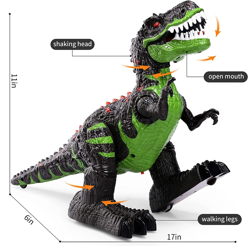 2.4G 8 Channel Remote Control Simulation Dinosaurs T-Rex Toys Electric Walking Robot Dinosaur with LED Lights & Sounds for Boys Gifts