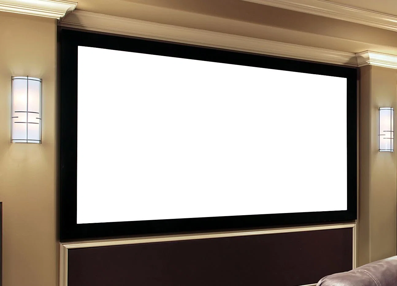 2,35 : 1 projecteur de cinéma en aluminium à châssis fixe avec flexible de l'écran blanc/HD écran gris