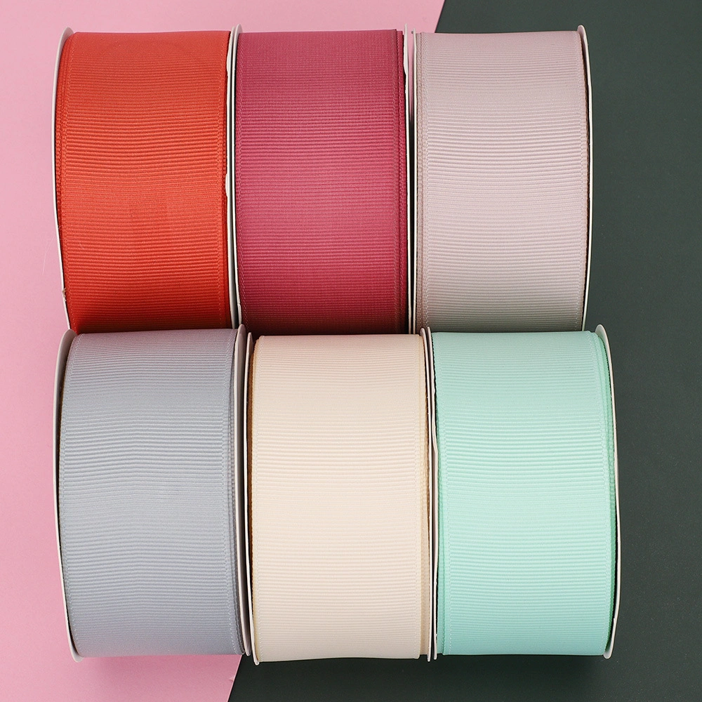 Decorative Wire Ribbon Solid Color Grosgrain Ribbon Printed Logo Ribbon Custom Polyester Ribbon for ID Badge