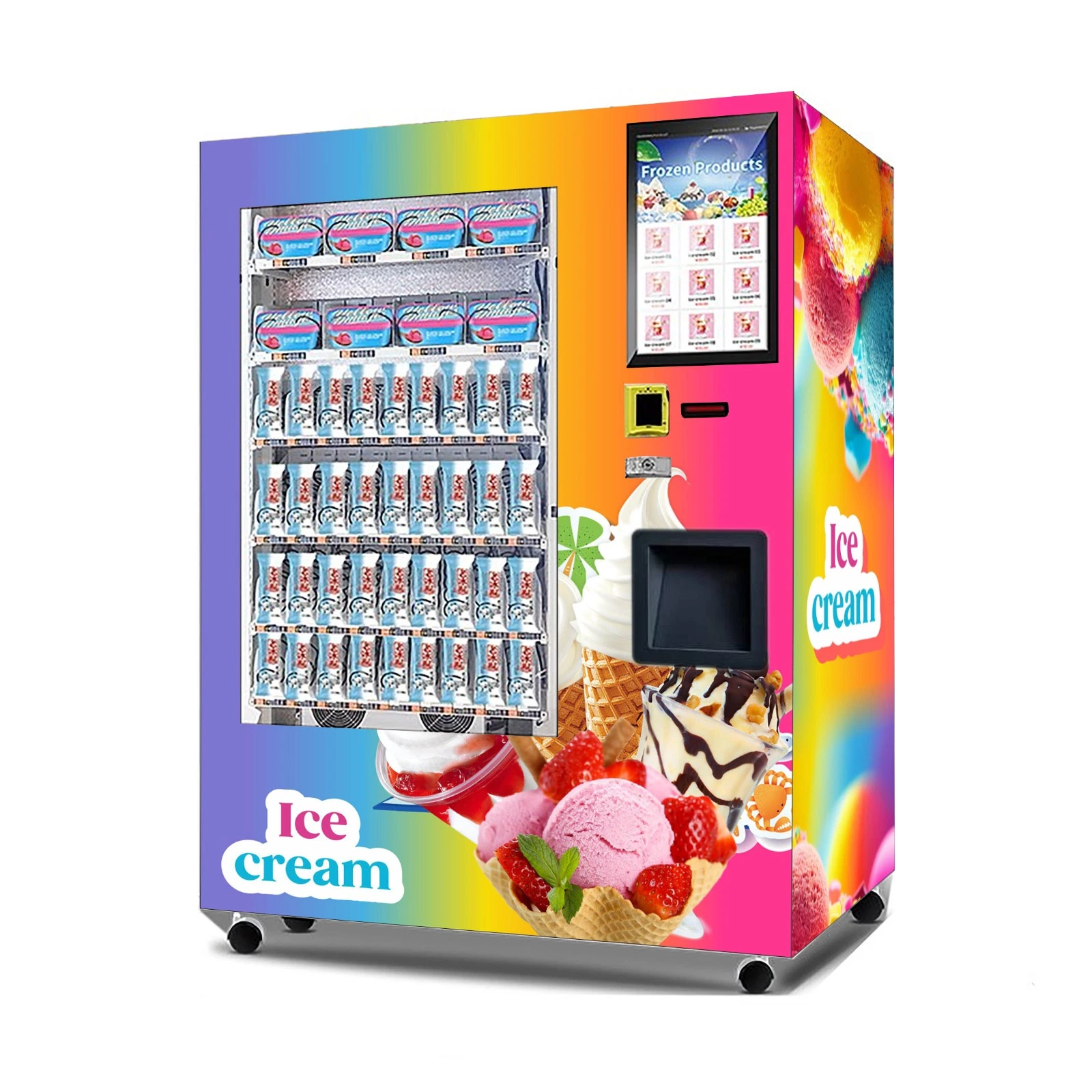 Système d'eau glacée de boissons surgelés ascenseur extérieur vending machine pour la vente de glace